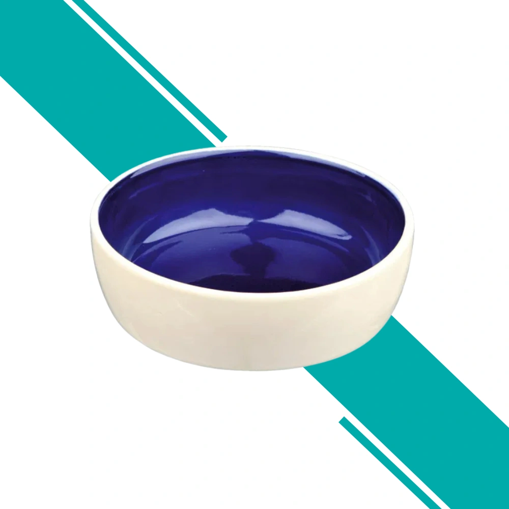 Cat Bowl Ceramic 0.3 L 12cm Cream/Blue